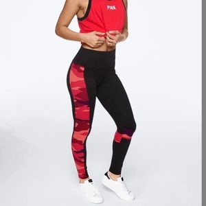 Victoria’s Secret PINK Black and Red Camo Leggings